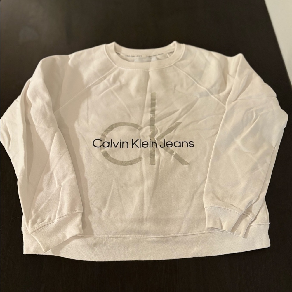 Calvin Klein White Sweatshirt Size Small